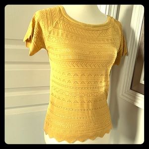 Francesca crochet mustard color top